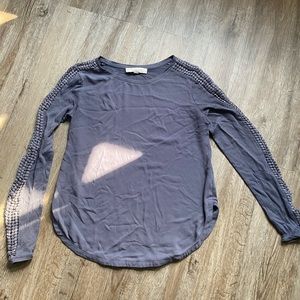 LOFT Blouse- Floral lace sleeves- Size US S